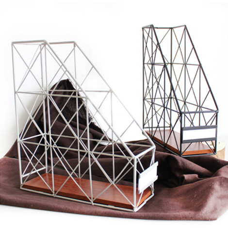 复古铁艺桌面收纳架创意书架